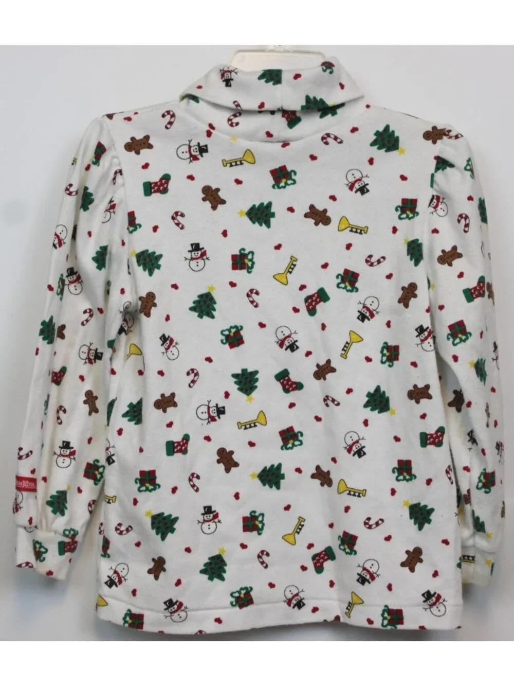 VTG Oshkosh Christmas Turtleneck sz 4T Trees Snowman Gifts Stockings Gingerbread